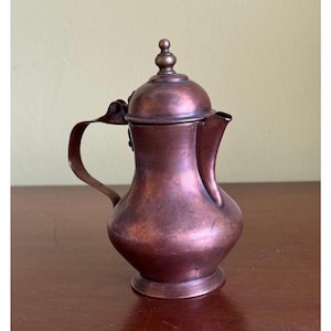 Copper coffee pot, copper milk jug, coffee culture, home decor, kitchen decor, Rustic decor, Vintage Copper