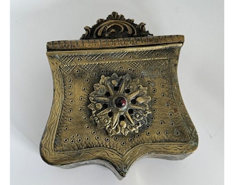 Antique Ottoman Period Bronze Gunpowder Box Oil Box / Capsule Holder