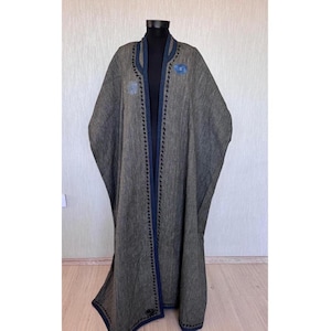 Antique Uzbek Ikat Kaftan Cape: Ethnic Tribal Costume