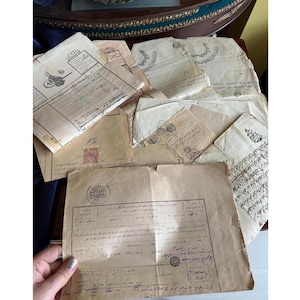 Osmanische Zeit kalt gestempelte handgeschriebene Dokumente, Osmanische Zeit Ephemera, Osmanische versiegelte Schriften