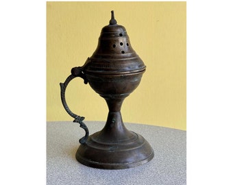 Antique Ottoman Brass Incense Burner: Suleymaniye Censer
