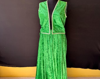 Silk Velvet Bindalli Shalwar Suit: Embroidered Henna Night Costume