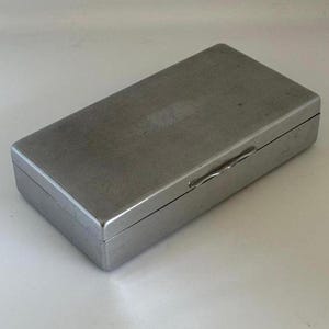 Porta sigarette vintage ART DECO placcato argento, portagioie GRANDE - Regalo vintage - Scatola con coperchio incernierato placcata argento