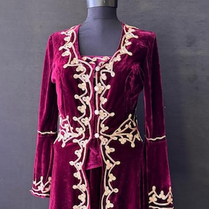 Traditional Silk Velvet Bindalli Kaftan, Turkish Sultan Women's Costume, Ottoman Model Turkish Dress, Henna Night Kaftan,Turkish shalwar