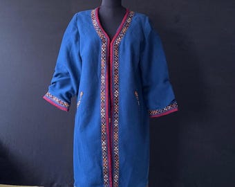 Turkmeense zijde geborduurde jas en chapan, antieke kaftan, kimono, wollen geborduurd jack, festivalkostuum