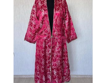 Caftán de seda otomano antiguo de la década de 1900: traje turco para mujer