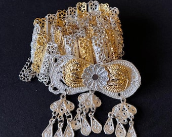 Bridal Belt, Filigree Embroidered, Ottoman Model Bindalli Belt, Anatolian Turkish