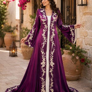 turkish night dress for ladies Gold Turkish Hijab Prom Dress 54410GOLD