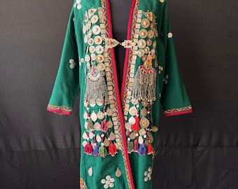 Turkmen Traditional Shapan and Jacket Costume, Rare Antique Embroidered Kaftan – Handmade Unique Kaftan