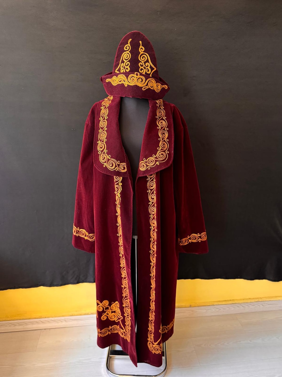 Kazakh Men's National Robe, Ethnic Wear Central Asia Mongol,kyrgyz