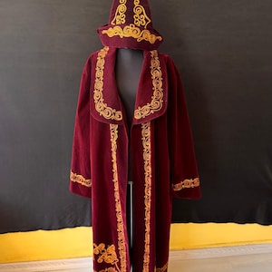 カザフスタン民族衣装 チャパン ベルベット 刺繍 カザフの伝統衣装完全