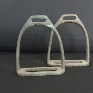 Antique bronze double horse stirrup, Horse supplies, Stirrup