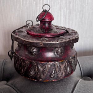 Turkmen Afghan wooden spice box, wooden coffee box, antique wooden box, antique storage box