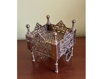 Vintage Brass Brazier: Farmhouse Home Decor