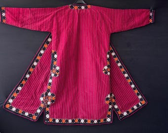 ユニセックスアフガンウールコート：刺繍入りチャパンチューガダスター