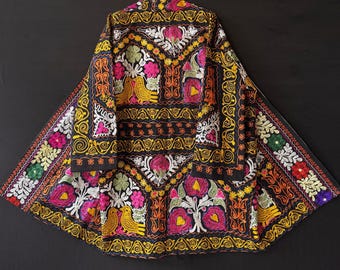 Silk Suzani Embroidered Kaftan – Uzbekistan Ethnic Art | Bohemian Vintage Jacket | Unisex Original Design
