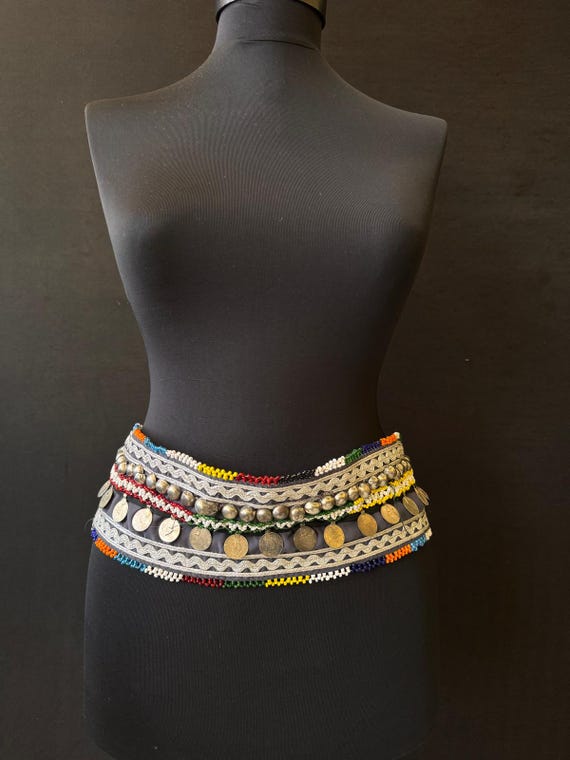 Handmade Kuchi Belly Dance Belt: Vintage Coins & Glass Beads il_340x270.4752162144_o8qb.jpg main image 3