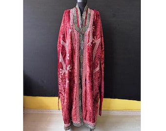 Antique Uzbek Ikat Velvet Chapan Robe: Ethnic Tribal Cape