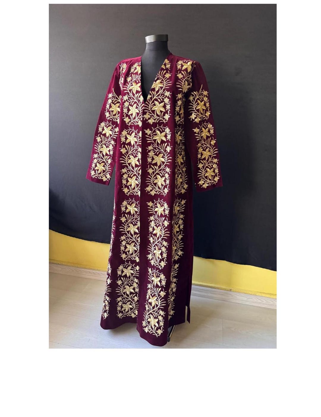 Vintage Ottoman Kaftan: Turkish Embroidered Velvet Robe - Etsy
