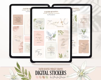 Digital Bible stickers, Faith digital planner stickers, Christian widget shapes, Bible verse stickers for Christian Prayer journal PNG