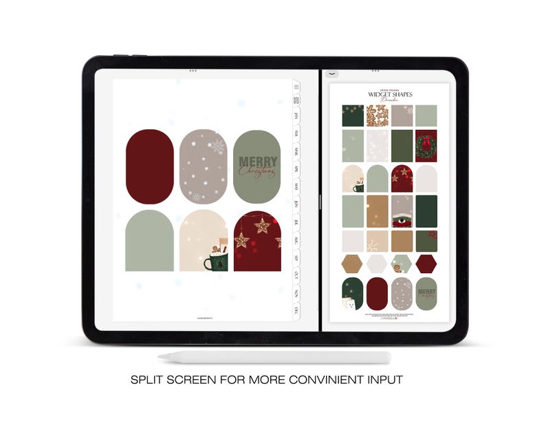 December 2025 Digital Shape Widgets, Winter Widget Shapes Stickers for ...