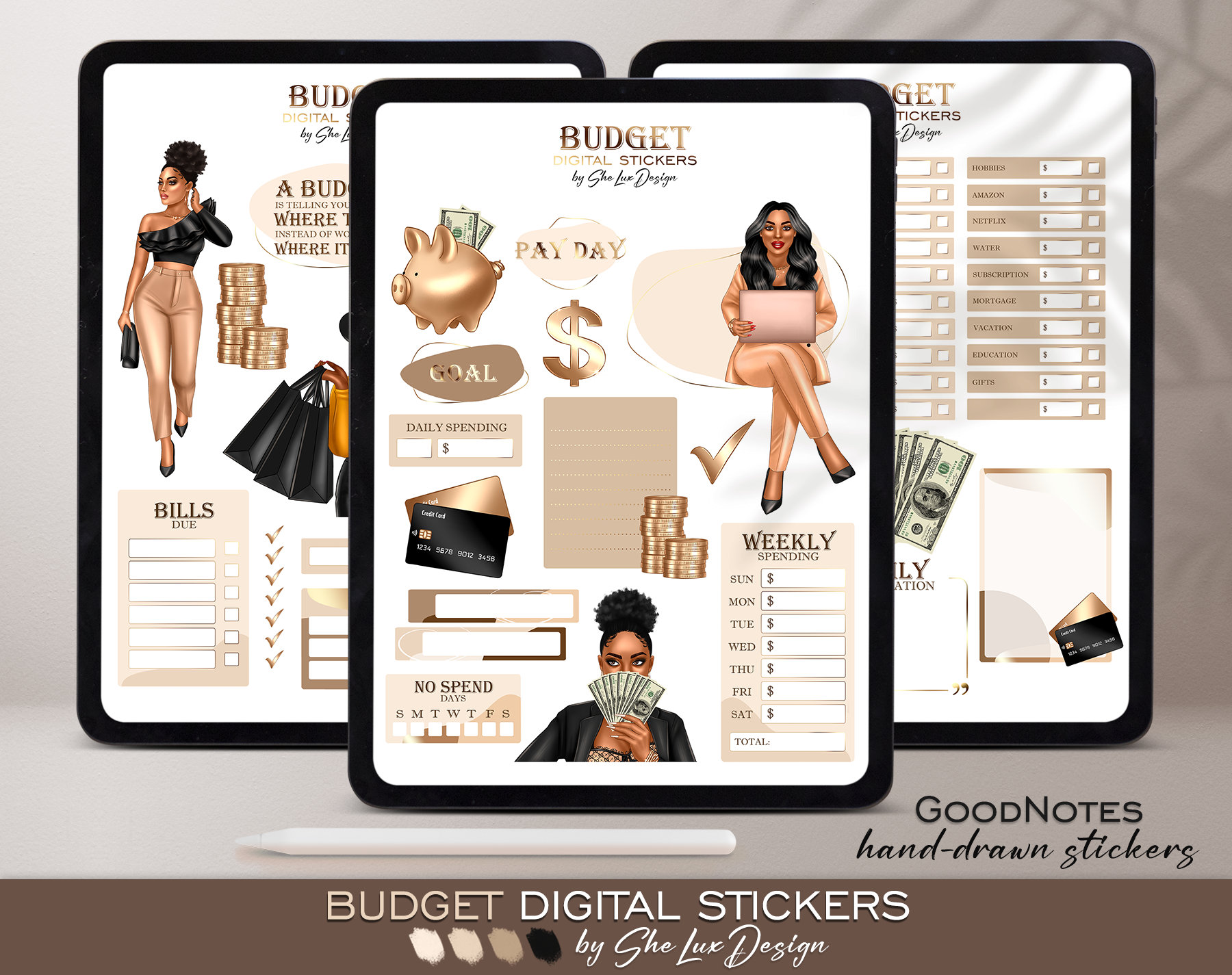 Stickers pour enveloppe budget – LunaShopBudget