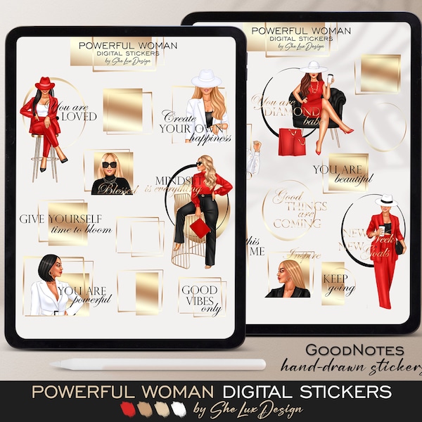 Goodnotes stickers, Girl boss digital stickers, Digital sticker pack, IPad Planner stickers, Feminist sticker, Pre-cropped stickers,