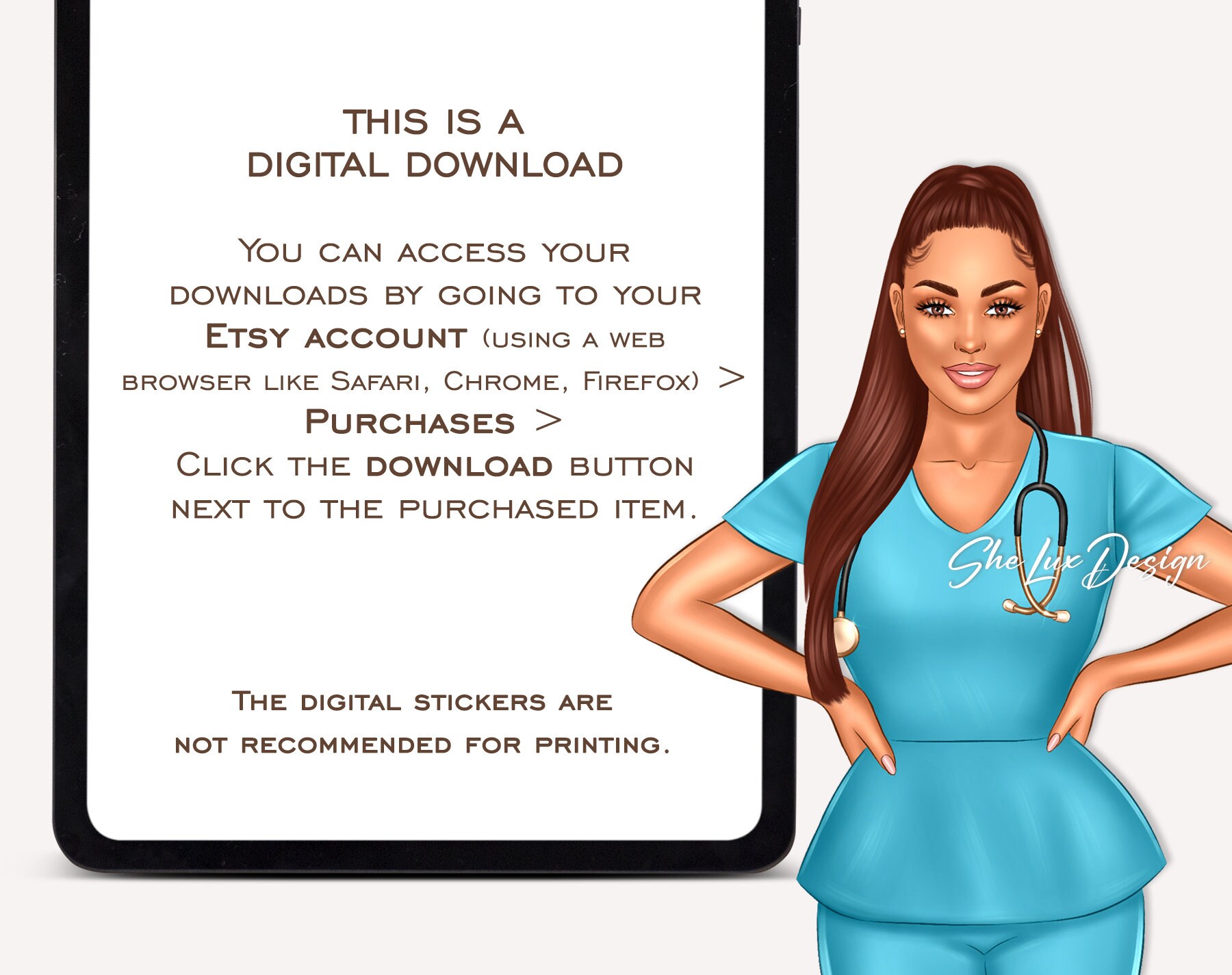 Nurse Stickers, Digital Stickers, Goodnotes Stickers, Nurse Life, Nursing Stickers, Precropped