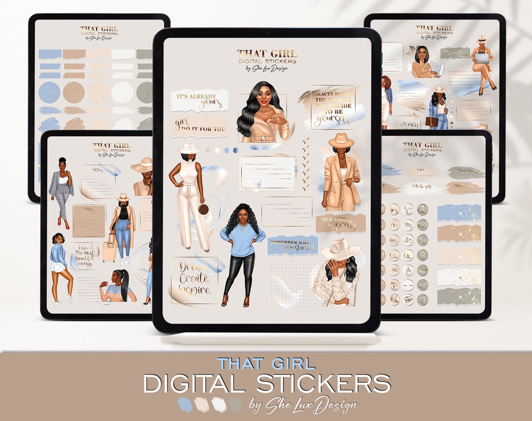That Girl Goodnotes Stickers, Black Girl Digital Planner Stickers ...