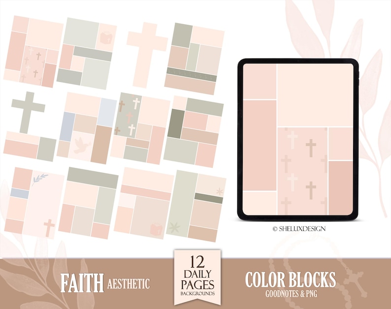 Christian Color Block Digital Planning Templates, Faith Color Blocks ...