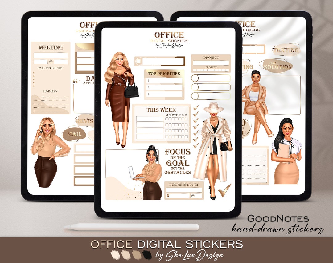 Office Digital Stickers, Goodnotes Stickers, Business Woman Stickers ...