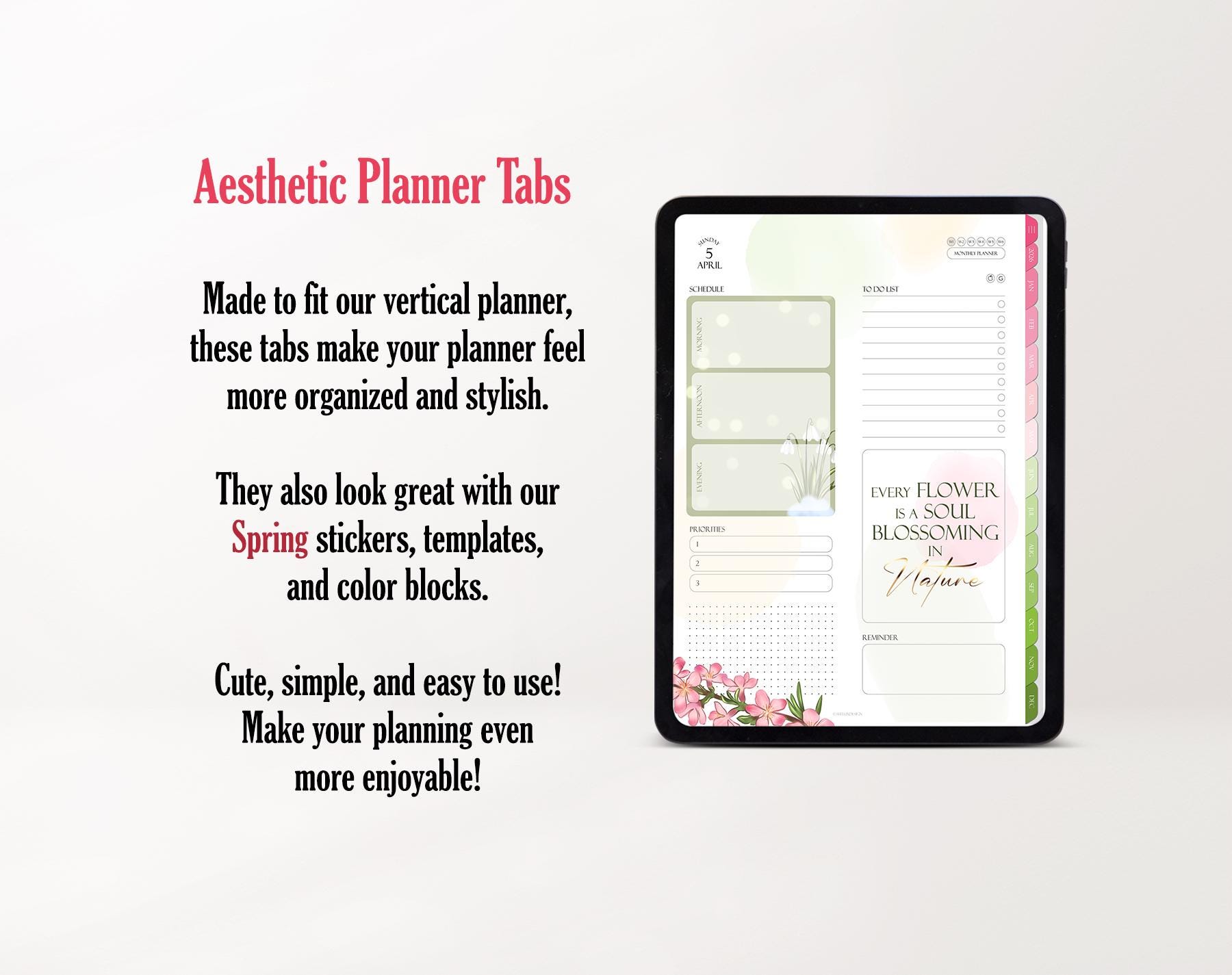 Digital Planner Tabs 2026 for Digital Planner Noteful, Goodnotes, PNG ...