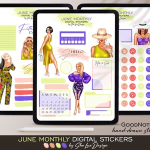 June Digital Stickers For Goodnotes, Monthly Planner Stickers, Daily To Do, Goodnotes stickers, Fathers Day, Pre-cropped stickers