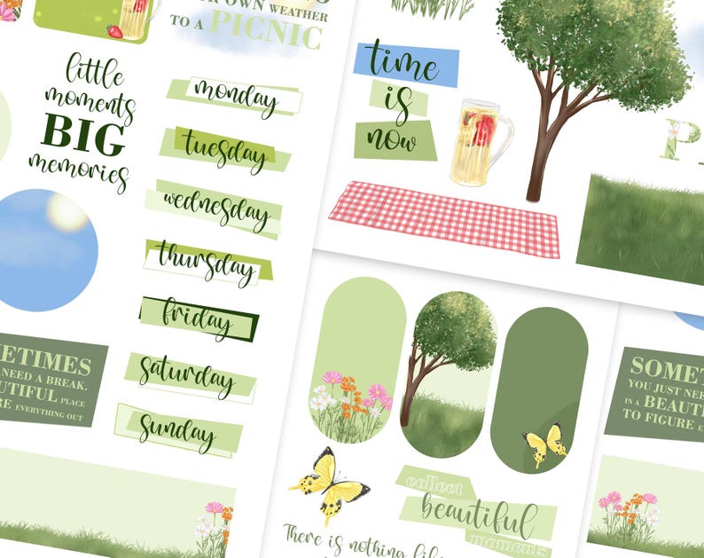 Let's Picnic Digital Planner Stickers, Deco Stickers for Goodnotes ...