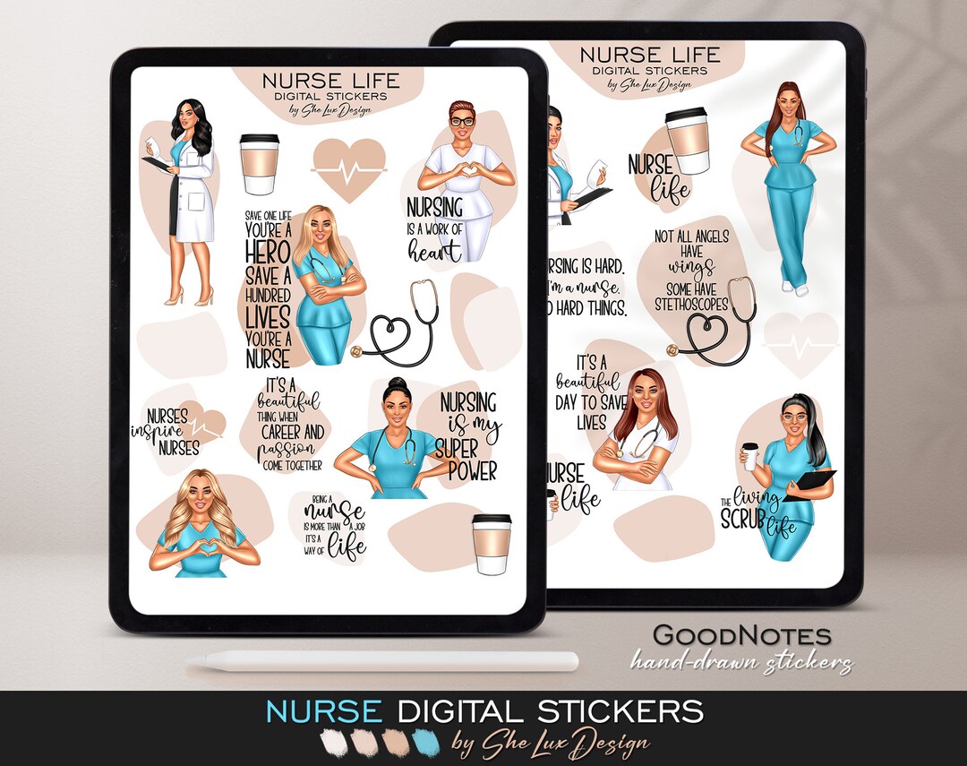 Nurse Stickers, Digital Stickers, Goodnotes Stickers, Nurse Life