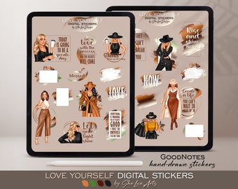 Goodnotes stickers, Digital stickers, Feminist sticker, Woman stickers, Aesthetic stickers, Planner stickers, Affirmation stickers