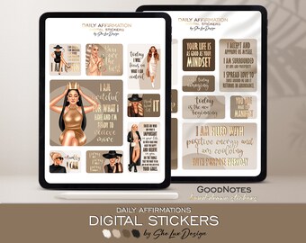 Digitale stickers manifest, dagelijkse bevestigingen, Goodnotes-stickers, inspirerende citaten affirmatie, iPad-stickers, sterke vrouw, png PNGEgg