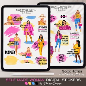 Goodnotes stickers, Girl Boss digital stickers, Strong woman, Pre-cropped stickers, iPad planner, Digital sticker, Affirmation stickers