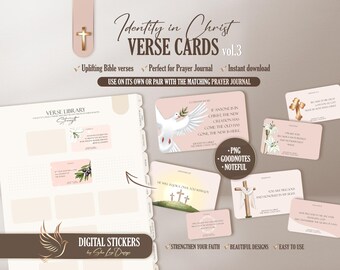 Bible journaling stickers, Faith digital stickers, Christian Bible study for GoodNotes, Noteful, Prayer journal sticker set, The Verse cards