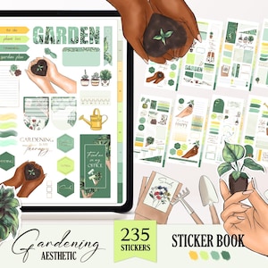 2025 Gartenarbeit digitale Aufkleber, Gartenplaner Aufkleberbuch, Goodnotes-Aufkleber, Gemüseplanungsaufkleber für die Zeitschrift Pflanzenpflege PNG
