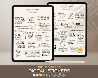 Bible study digital stickers, Bible verse Goodnotes stickers for Prayer journaling Christian Faith quotes Devotional Journal Digital planner