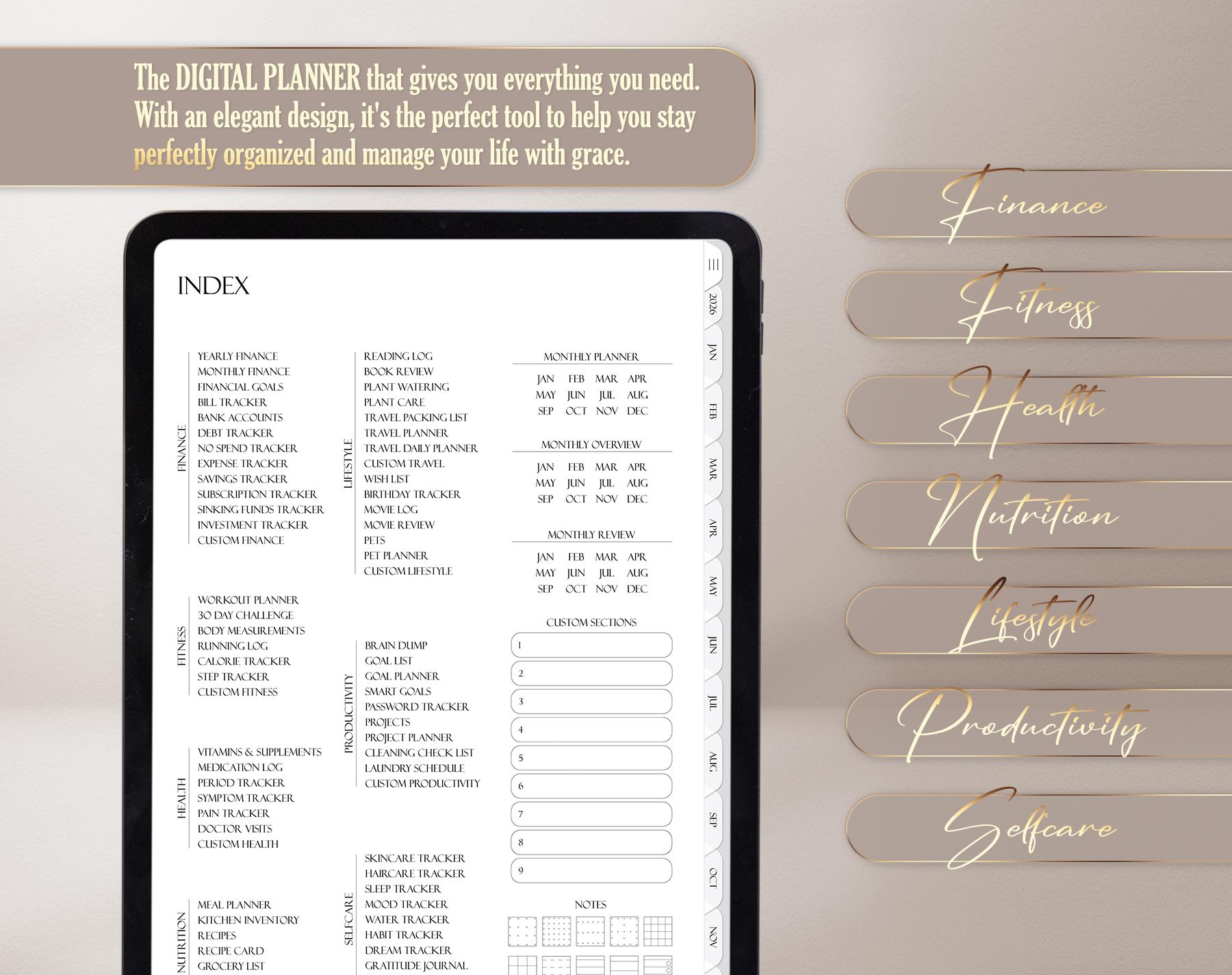 2026 Customizable Digital Planner, Best Dated All in One Digital ...