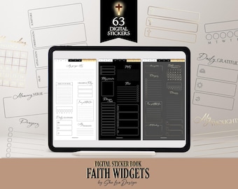 Prayer planner Widgets digital stickers, Faith GoodNotes widget insert sticker book, Christian Overlay digital PNG sticker pack