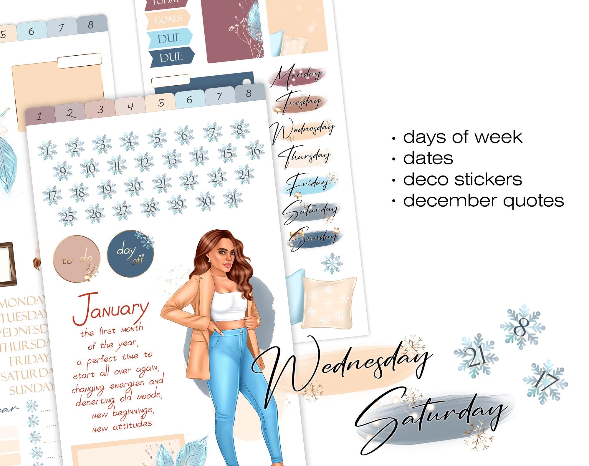 January 2025 Digital Planner Stickers, Goodnotes Sticker Book for Ipad ...