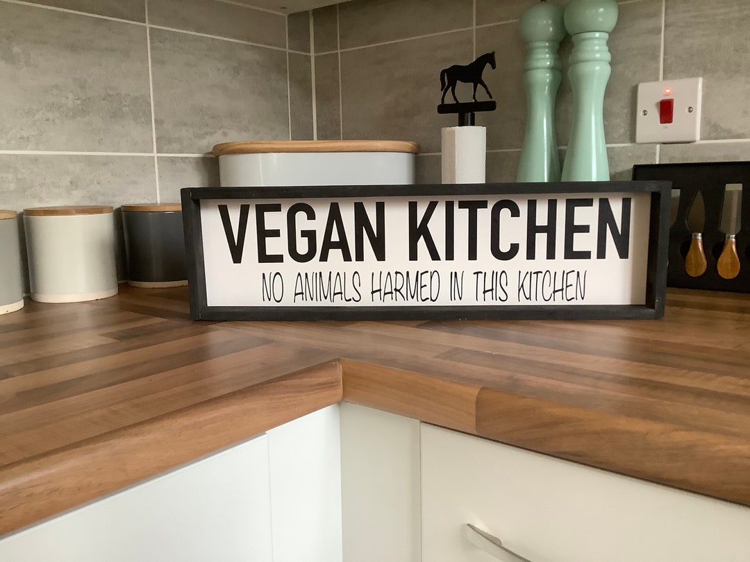 Vegan Kitchen Sign Farmhouse Rustic Handmade Wall Hanging Etsy