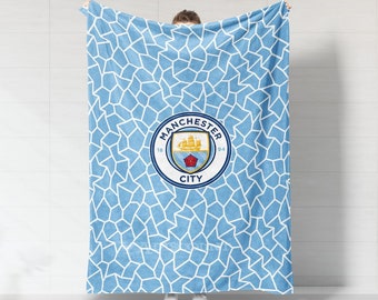 Manchester City Bedspread Throw, Man City Cozy Blankets, The Citizens Throw Blankets, The Sky Blues Gift Items, Kevin De Bruyne, V. Kompany