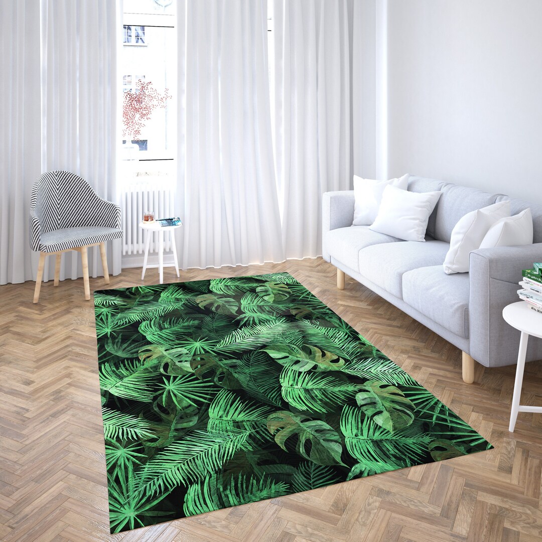 Buy Dark Tropical Area Rugs Unique Tropical Leaves Floor Mat Online in