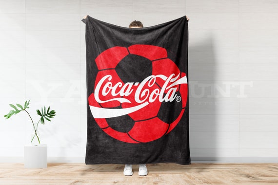 Coca cola Soccer Bedspread Throw Classic Coke Blanket Football Coke Sofa Blanket Full Size Soft Drink Blanket Fizzy Drink Art Quilt Etsy