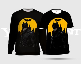 Black & Yellow Batman Unisex Tees, Gotham City Hero All-Over-Print Sweatshirt, Comic Hero AOP T-Shirt S02