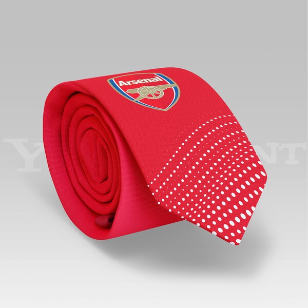 Arsenal FC Necktie, The Gunners Men's Tie, Gift for Him, Football Lover Gift Items, Soccer Fan Ties